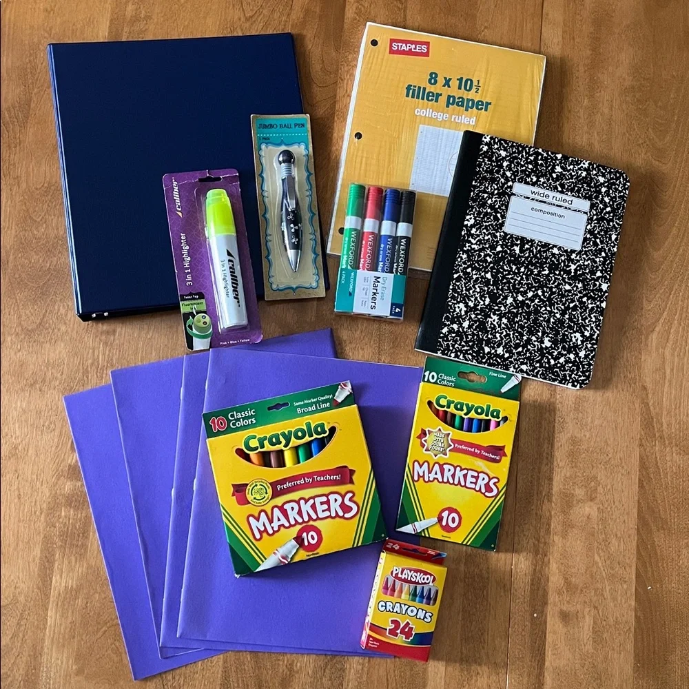 School Supplies Bundle with Crayola Markers and Crayons